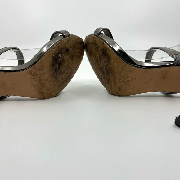 Steve Madden Silver Metallic Stiletto Heels Sandal Women's 6.5 US - Picture 8 of 9